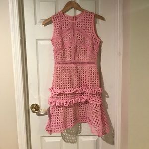 Goodnight Macaroon Odessa pink lace crochet dress